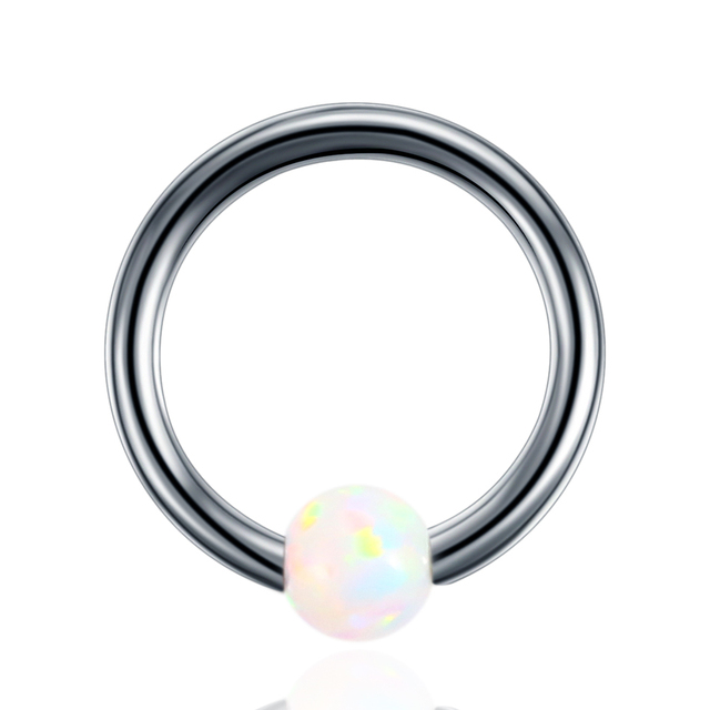 16g G23 Titanium Nose Rings Opal Captive Bead Rings Nose Piercing Ear Cartilage Rings Earring Piercing Charming Jewelry