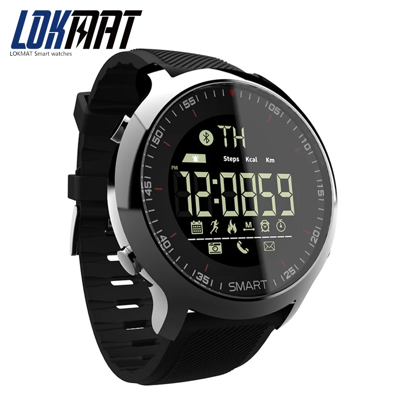 LOKMAT Cerdas Menonton Sport pedometer Waterproof Pesan Pengingat Bluetooth luar ruangan laki-laki berenang SmartWatch untuk ios ponsel Android