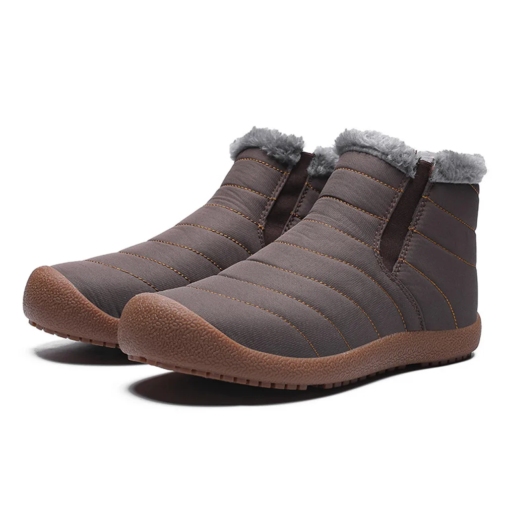 Зимняя мужская повседневная обувь; дышащие мужские ботинки без шнурков на мягкой подошве; бархатные зимние ботинки для походов; обувь для