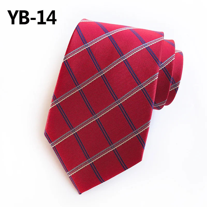 Классические мужские галстуки в деловом стиле, формальные мужские аксессуары, мужские галстуки в полоску, жаккардовый шелк, мужские галстуки - Цвет: YB 14