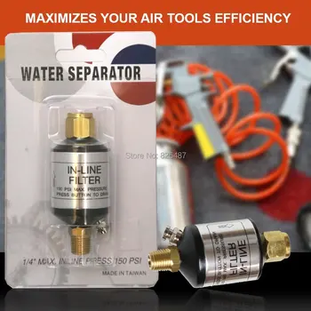 

10 Pcs LEMATEC 1/4" Air Filter Oil Water Separator with Drain Valve Air Accessory For Air Tools Spray gun Paint Gun