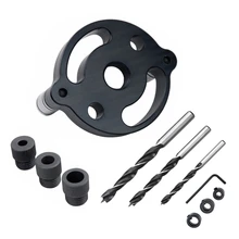 

Vertical Pocket Hole Jig 6/8/10mm Self-centering Dowelling Jigs Drill Guide Kit Woodworking Tool