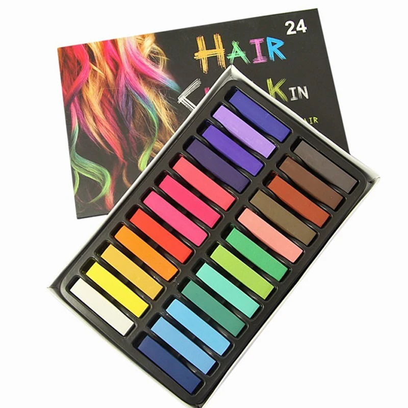 Hot Sale 24 Colors Temporary Hair Chalk Set Soft Hair Crayons Chalk Pastel Painting Professional Blue Hair Dye Coloured Hair Dye Hot Sale 24 Colors Temporary Hair Chalk Set Soft Hair Crayons Chalk Pastel Painting Professional Blue Hair Dye Coloured Hair Dye