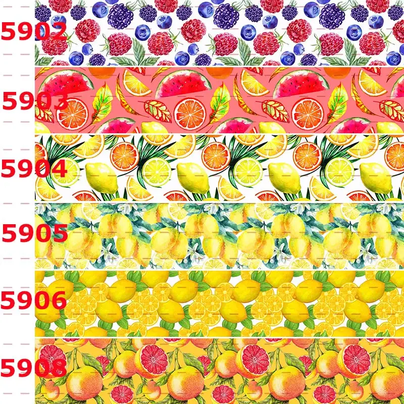 

10yards -different sizes -lovely fruit & flowers ribbon printed Grosgrain ribbon
