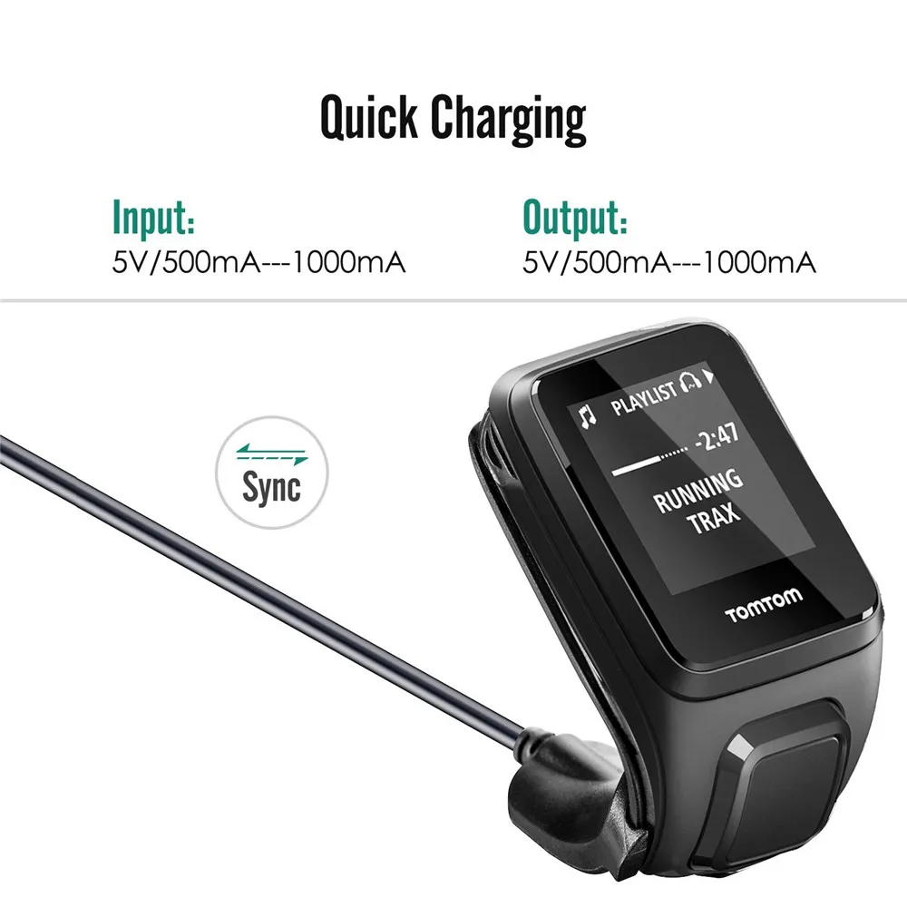 USB зарядная док станция для TomTom Runner 2 3/Adventurer/Golfer 2/Spark 3 зарядное устройство GPS часов