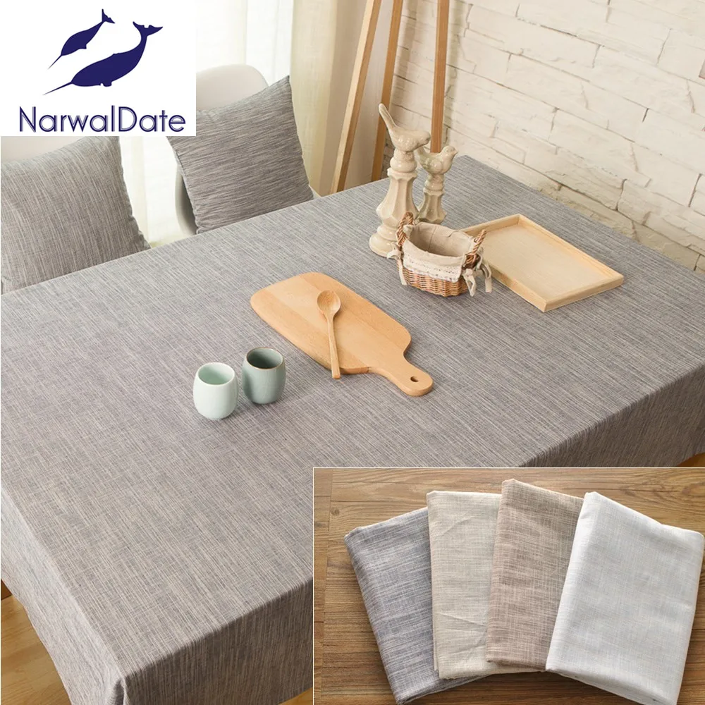 Japan Style Pastoral Tablecloth Plain Solid Color Cotton Linen Tablecloth Table Cover for Desk Party Dining