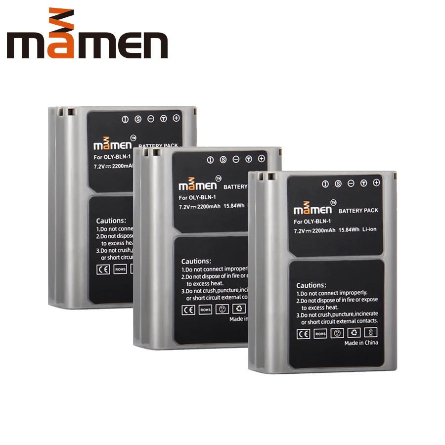 Mamen 3 шт 2200mAh BLN-1 BLN1 PS-BLN1 Аккумулятор для цифровой камеры для OLYMPUS E-M5 EM5 OMD OM-D аккумуляторные батареи для камеры Li