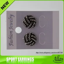 Модные ювелирные изделия волейбол/Bseball/серьги с тематикой софтбола горный хрусталь серьги с тематикой софтбола