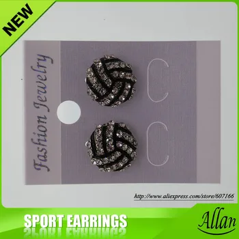 

Fashion Jewelry Volleyball/Bseball /Softball Earrings Rhinestone Softball Earrings