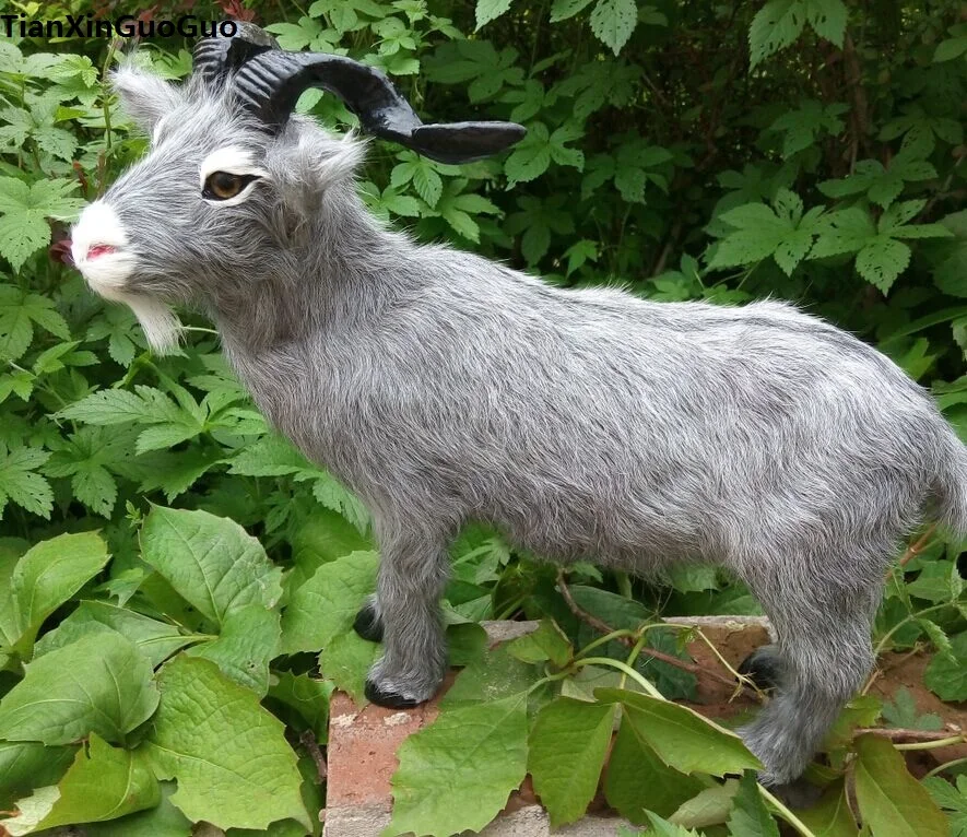 simulation-sheep-hard-model-polyethylene-furs-large-37x26cm-gray-goat-handicraft-home-decoration-gift-s0789
