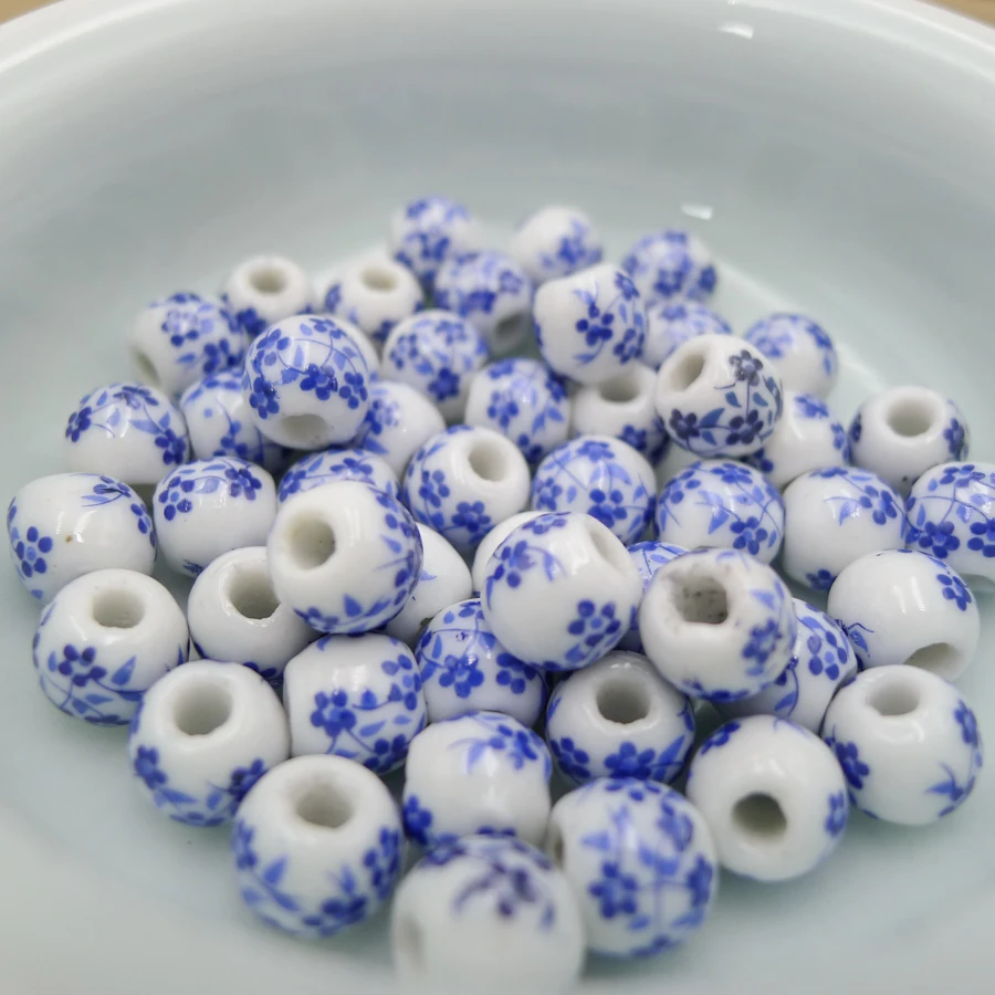 8 100pcs China Ceramic Beads Procelain Bead For Jewelry Making 8mm