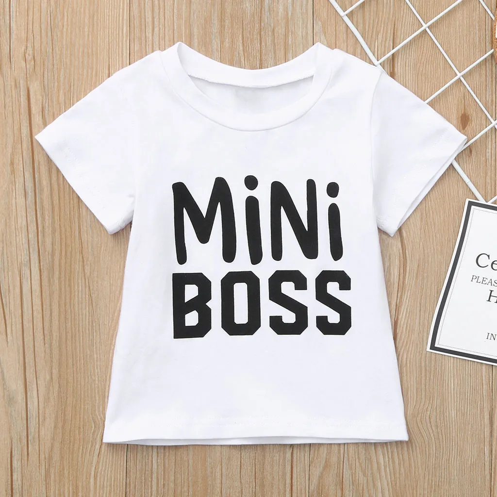 

Infant Baby Boys Girls Clothes Children Cotton Casual Tops Summer Short Sleeves Letter Printing T-shirt Toddler Kids Soft Outfit