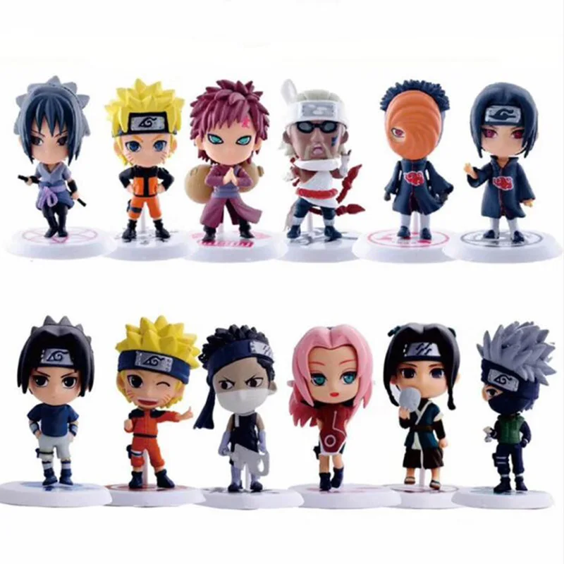 

12 Styles 6Pcs/1Set Anime Naruto Action Figure Toys Zabuza Haku Kakashi Sasuke Naruto Sakura PVC Model Collection Kids Toys