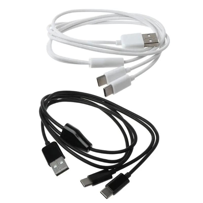 Портативный usb-кабель 2,0 типа A с двумя разъемами C сплиттер папа-папа Y зарядный кабель для samsung S10 S9 S8 A50 Xiaomi 9 8 Note 7