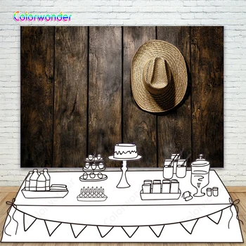 

Photographic Background Vintage Vertical Wooden Stripes with Yellow Straw Hat 7X5ft Backdrops for Photo Booth Studio or YouTube