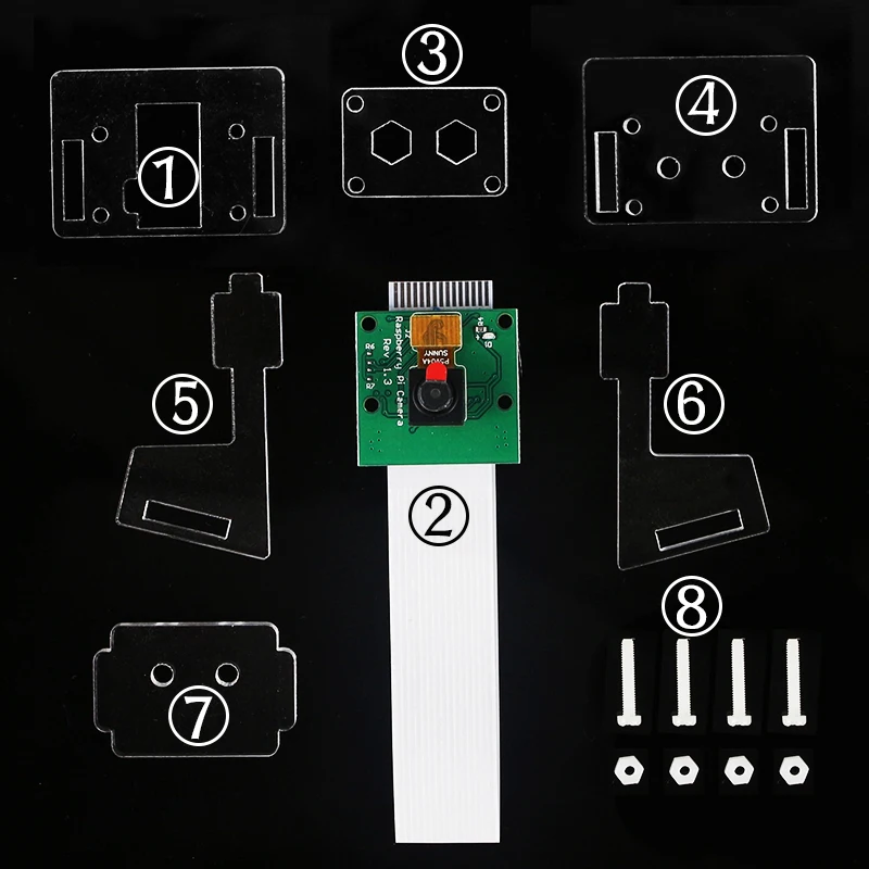 Модуль камеры Raspberry Pi 4 5 МП видеокамера 3 1080P 720P + акриловый держатель для / 3B Plus/