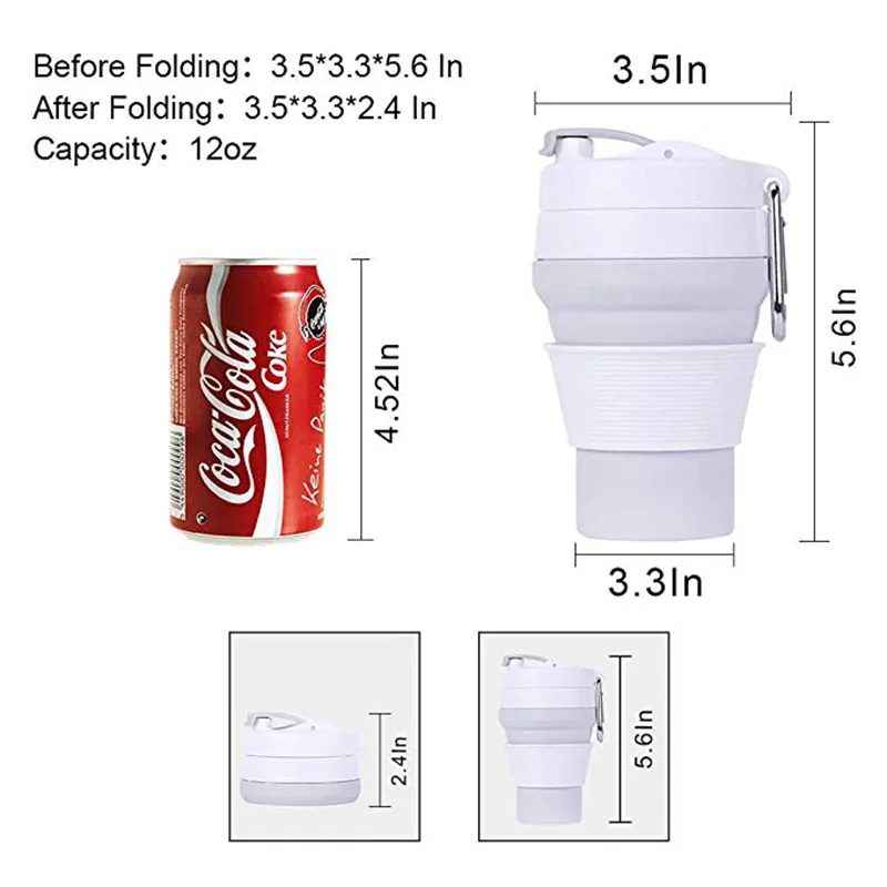 Многофункциональная портативная Выдвижная чашка для путешествий, силиконовая складная кофейная чашка с крышками, складные многоразовые спортивные чашки на открытом воздухе
