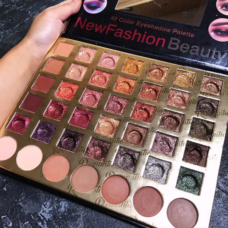 

Romantic Bird Beauty 42 Color Eye Shadow Palette Shimmer Pigmented Matte Makeup Long Lasting Waterproof Nude Eyeshadow Kit