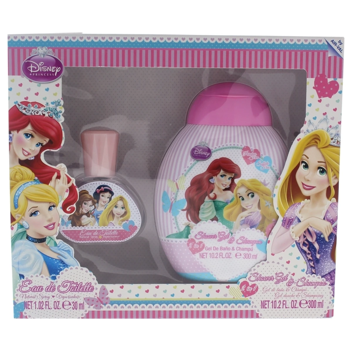 Disney K-GS-2047 Princess for Kids Gift Set 1.2 oz Eau De Toilette Spray 10.2 oz Shower Gel & Shampoo - 2 Piece (1)