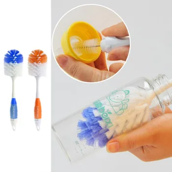 

Baby 2Pcs/set Baby Kids Cleaning Milk Feed Bottle Nipple Pacifier Tube Cleaning Brush