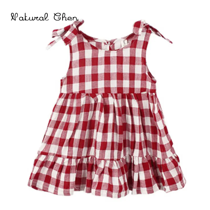 

Children's wear New 2019 Korean Version Girls Dress Lattice Dress