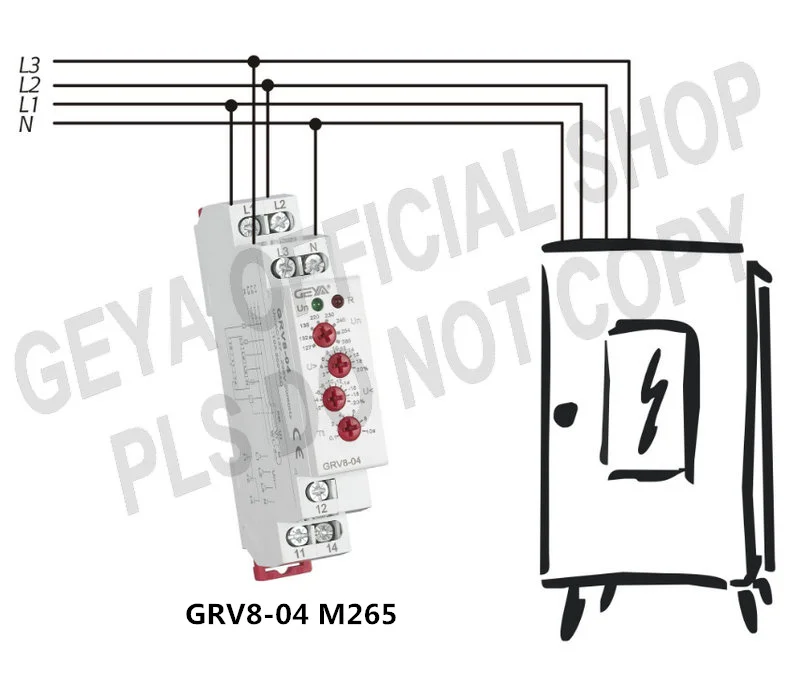 GEYA GRV8-04 3 фазы Напряжение реле контроля с фазовым защиты Время задержки по сравнению с Напряжение и реле пониженного напряжения Din Rail