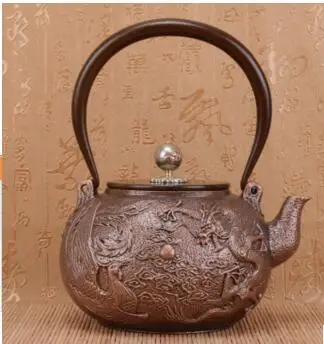 

2018 new style 1.2L Dragon and Phoenix pearl copper kettle pure copper kettle hand-made tea set thickened casting teapot