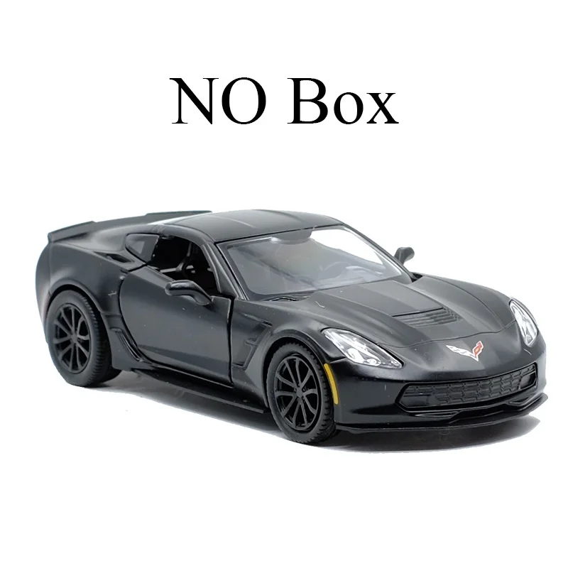 RMZ CITY 1:36 Corvette C7, крутая модель автомобиля из черного сплава, литая под давлением, игрушка с оттягивающейся спинкой для детей, подарки, коллекция игрушек - Цвет: Matte black (no box)