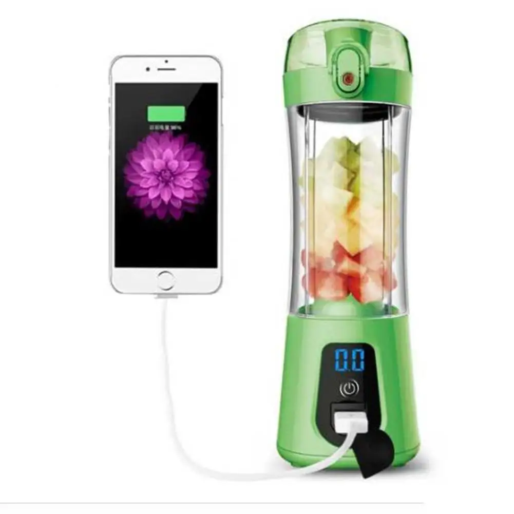 

Mini Portable Electric Juice Bottle Mixer Cup Rechargeable USB Fruit Juicer with Travel Lid & LCD Display
