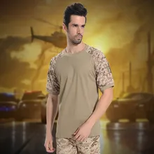 Летние Coolmax человек тактический камуфляж футболка Для мужчин дышащая быстросохнущая армии США подготовка Спорт на открытом воздухе Велоспорт Пеший Туризм Охота футболка