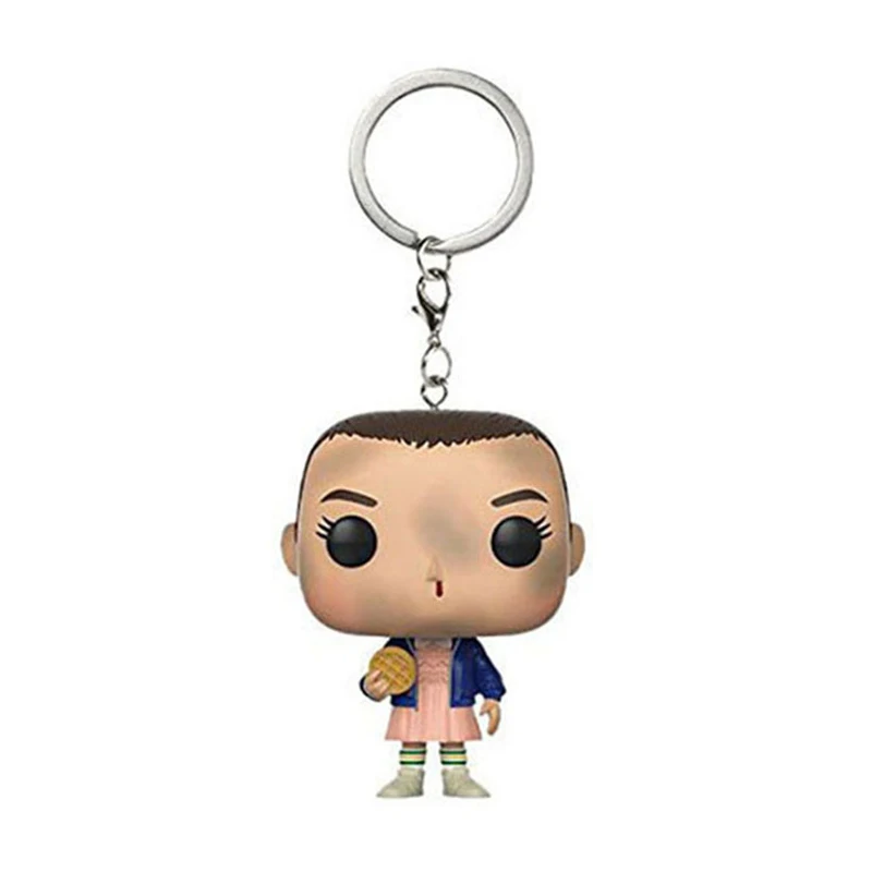 Stranger Things Keychain Action Figure toys Eleven with eggos Demogorgon Model Vinyl Dolls Keyring Children Gift