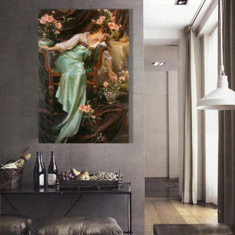 

Cheap Sale Lady Figure Oil Painting Handed-Painted On Canvas Wall Art Picture For Home Decor