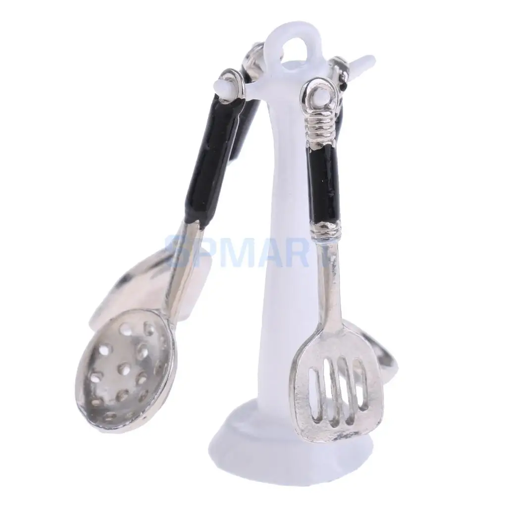 1:12 Scale Dollhouse Miniature Toy Kitchen Metal Cooking Utensils Tools Set for 12th Dolls House Decoration Accessories
