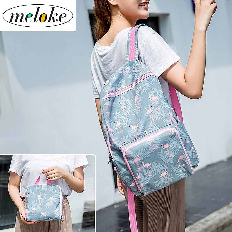 

3D Flamingo Cartoon Printing Backpack Foldable travel backpack Casual Daily canvas hand Bag Teenagers School Bag for Girls M202
