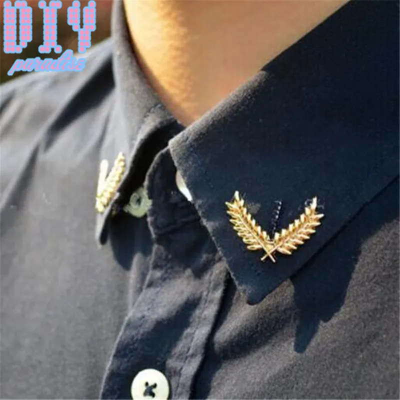 

10PCS Metal leaf Handmade Fashion Shoulder Board Badges Fabric Metal Epaulet Epaulette Military Pin on Brooch Medal