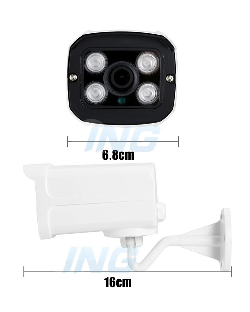 Водонепроницаемая POE 1080P 4 светодиодсветодиодный наружная IP камера