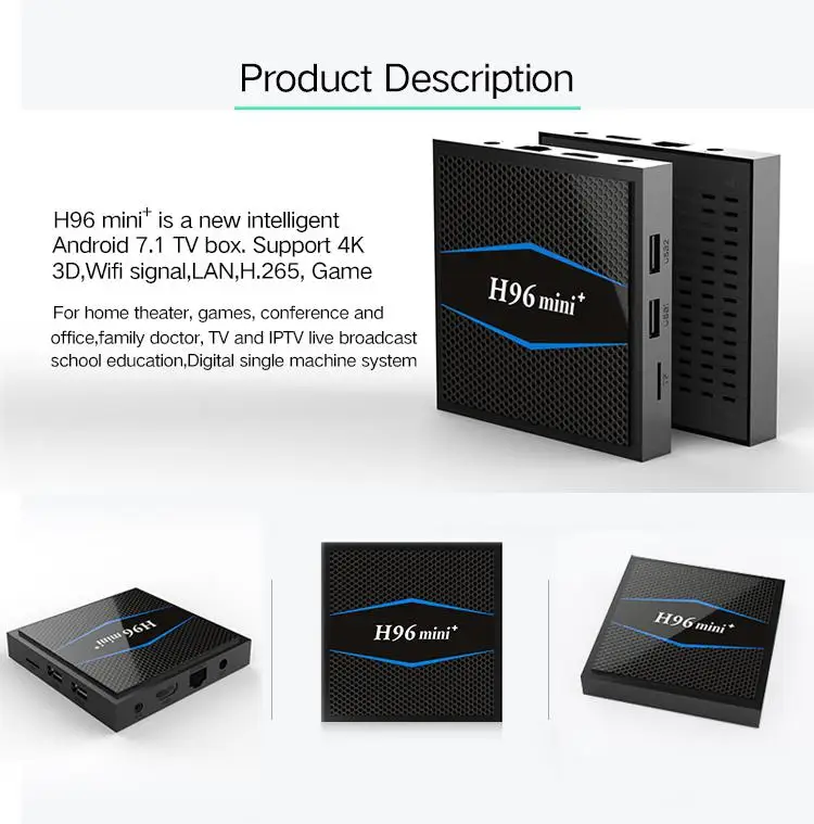 Android tv box H96mini android 7,1 OS Amlogic S905W ram 2GB Flash 16GB Wifi Bluetooth 4,0 Smart tv 4K медиаплеер HD 4K r20