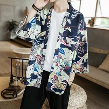 2019 summer men high qualiyt cotton linen long china style kongfu coat male loose kimono cardigan overcoat