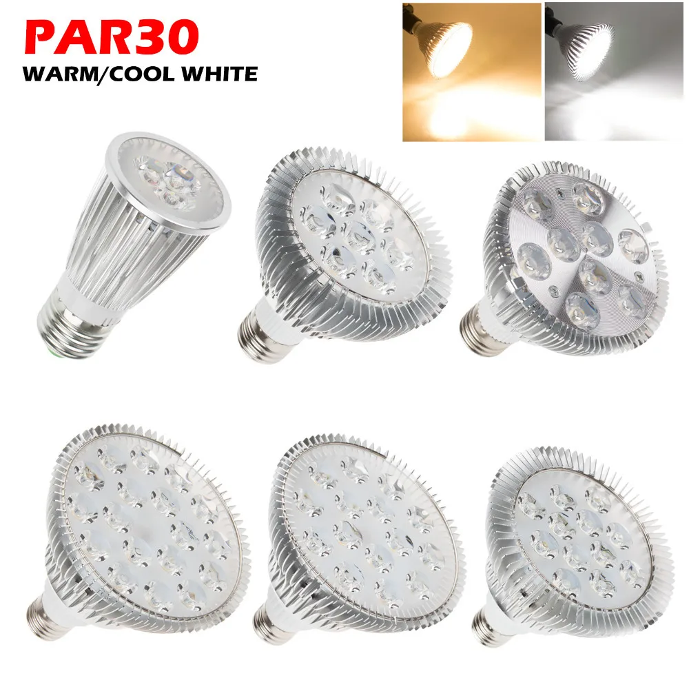 

LED E27 light bulb lamp Par20 6W PAR30 14W PAR38 18W 24w 30w 36w Ultra Bright AC85-265 spotlight cool/warm white Security Lamps