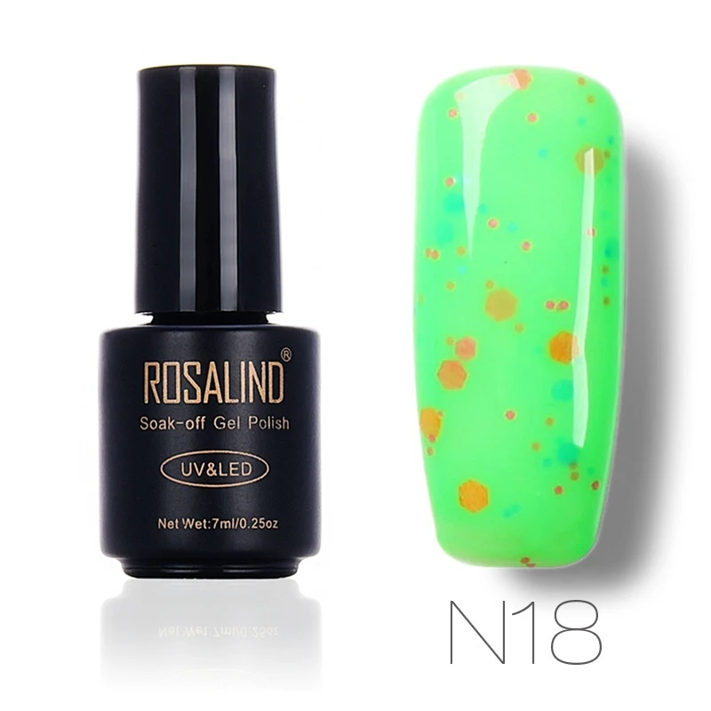 ROSALIND гель 1S 7 мл Сырная серия 24 цвета Гель-лак долговечный замачиваемый Гель-лак для ногтей Гель-лак для дизайна ногтей - Цвет: N18