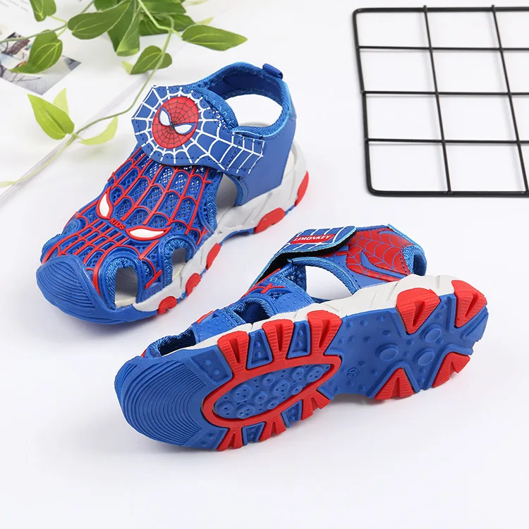 Disney Детский Человек-паук закрытые сандалии летние детские спортивные мягкие пляжные туфли