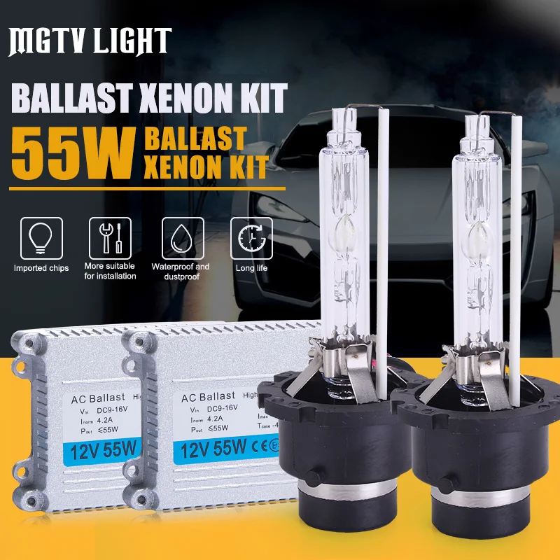Высококачественный ксеноновый комплект MGTV 12 В 55 Вт Hid H1 H3 H7 H27 H11 H4 Bi Xenon Hi/Low 9005 9006 D2S