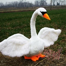 Моделирование лебедя около 60 см Белый лебедь плюшевые игрушки куклы, рождественский подарок w1642