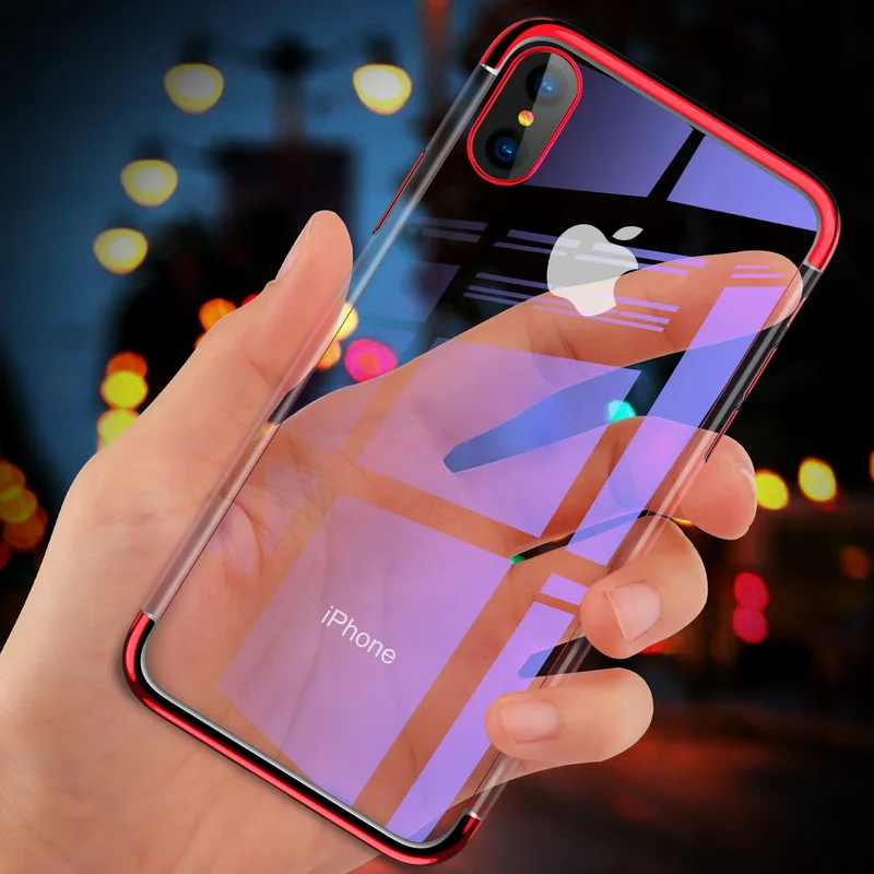 Гальванический чехол для iPhone 11 Pro 7 8 6 6s Plus 12 прозрачный мягкий силиконовый X XR XS