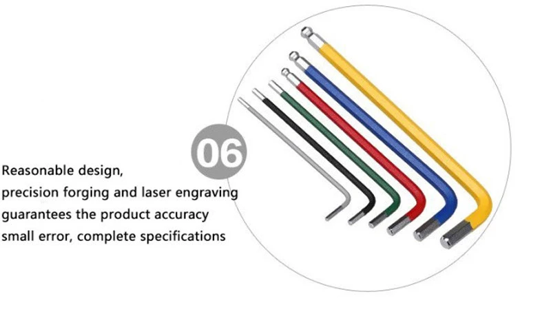 Многоцветный набор инструментов для ремонта велосипеда шестигранный ключ шаровое окончание комплект велосипед ручной инструмент MTB дорожный велосипед Многофункциональные инструменты 2/2. 5/3/4/5/6 мм шестигранный ключ, дюймовый стандарт