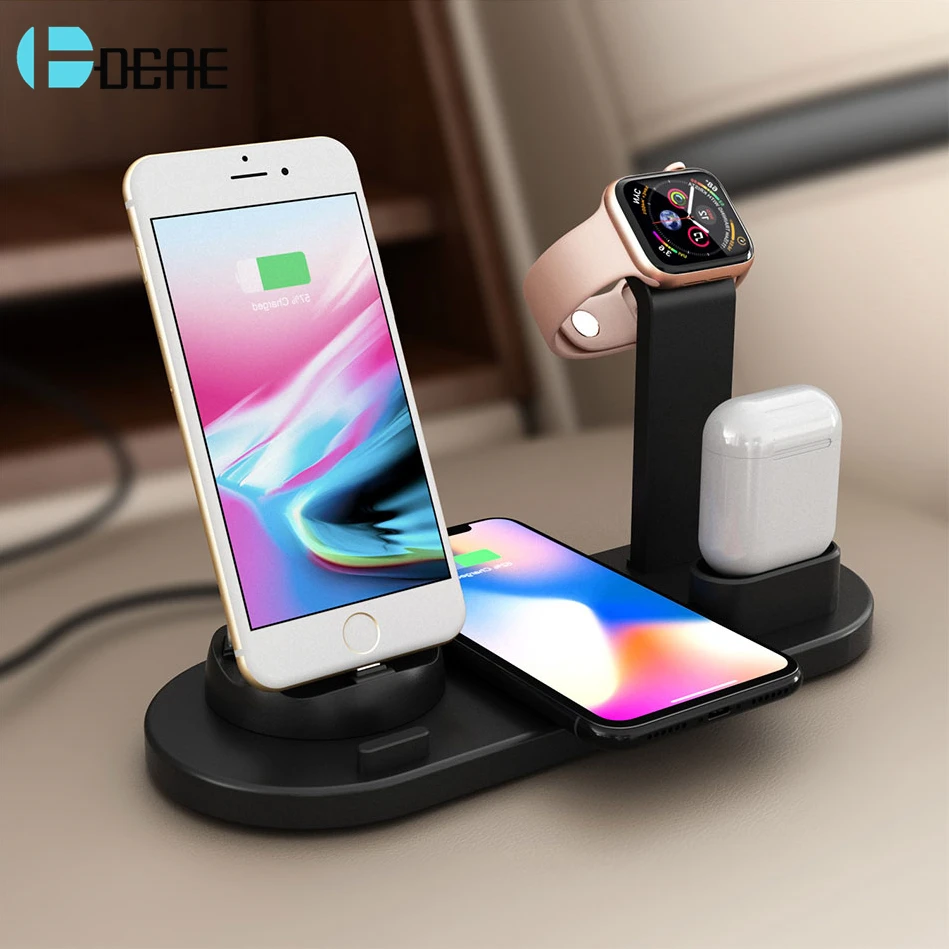 3 в 1 10 Вт Qi беспроводной Держатель зарядного устройства для iPhone 11 XS XR X 8 USB быстрая