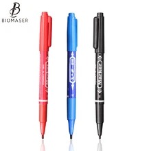 Маркерные ручки, маркер для кожи, инструмент для перманентной татуировки, хорошие водостойкие чернила, черный, красный, новые портативные двойные Мультяшные граффити