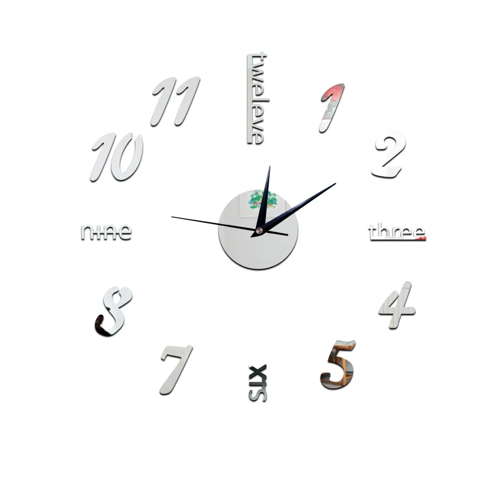 

HOT SALE 3D Large Wall Clock Mirror Sticker Big Watch Sticker Home Decor Unique Gift DIY