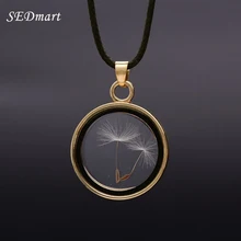 SEDmart, Настоящее Семя одуванчиков, плавающий медальон, стеклянный кулон, ожерелье для женщин, новинка, растения, пожелание, медальон, ожерелье, ювелирное изделие для женщин