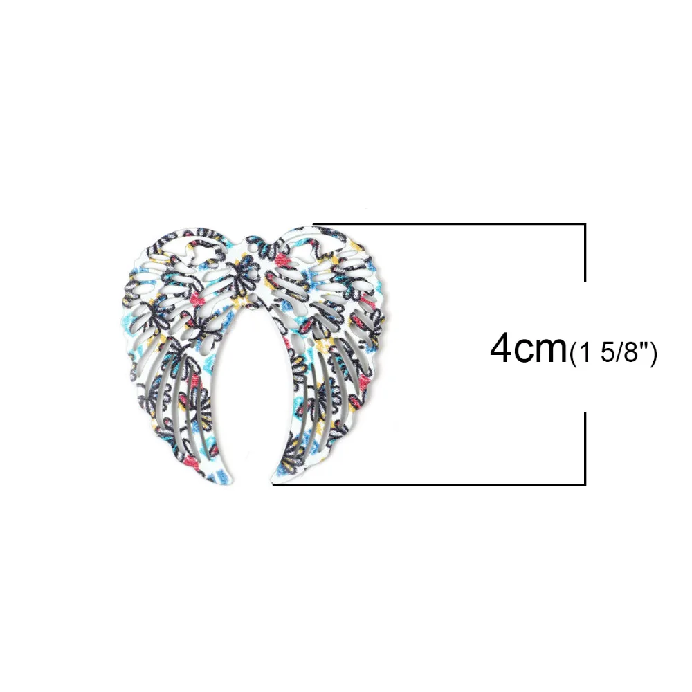 DoreenBeads подвески из железного сплава с рисунком полые крылья многоцветные